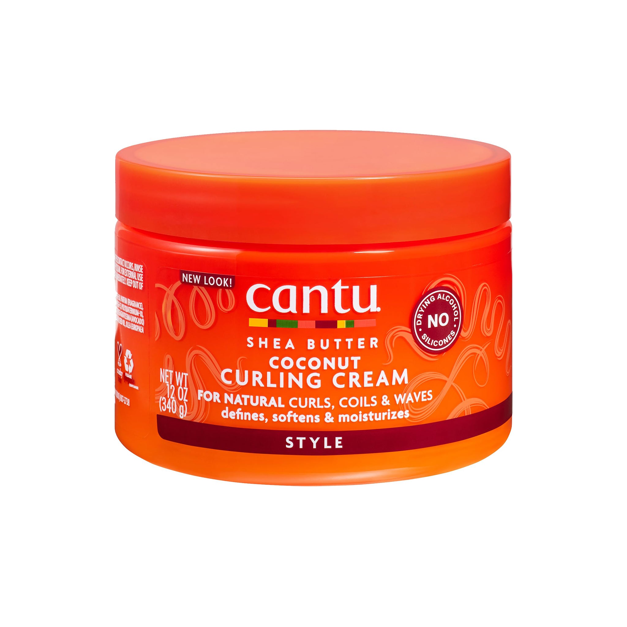Cantu Shea Butter Coconut Curling Cream (340g) i orange beholder.
