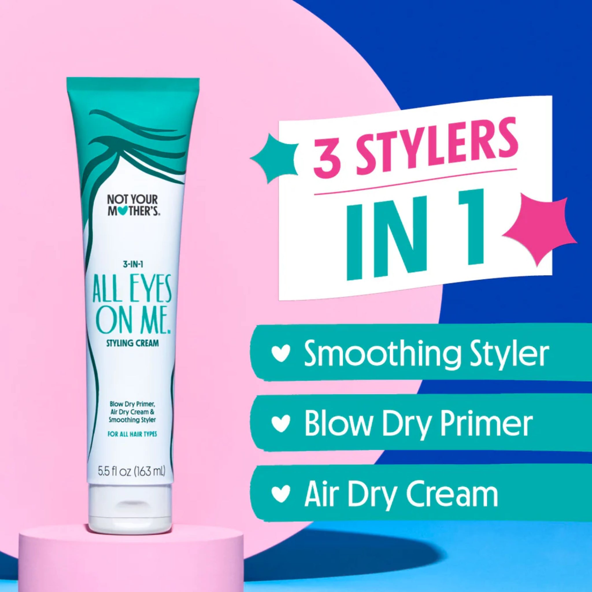 Not Your Mother's All Eyes On Me 3-i-1 styling cream tube til glat, blow dry og air dry hårstyling, 163 ml.