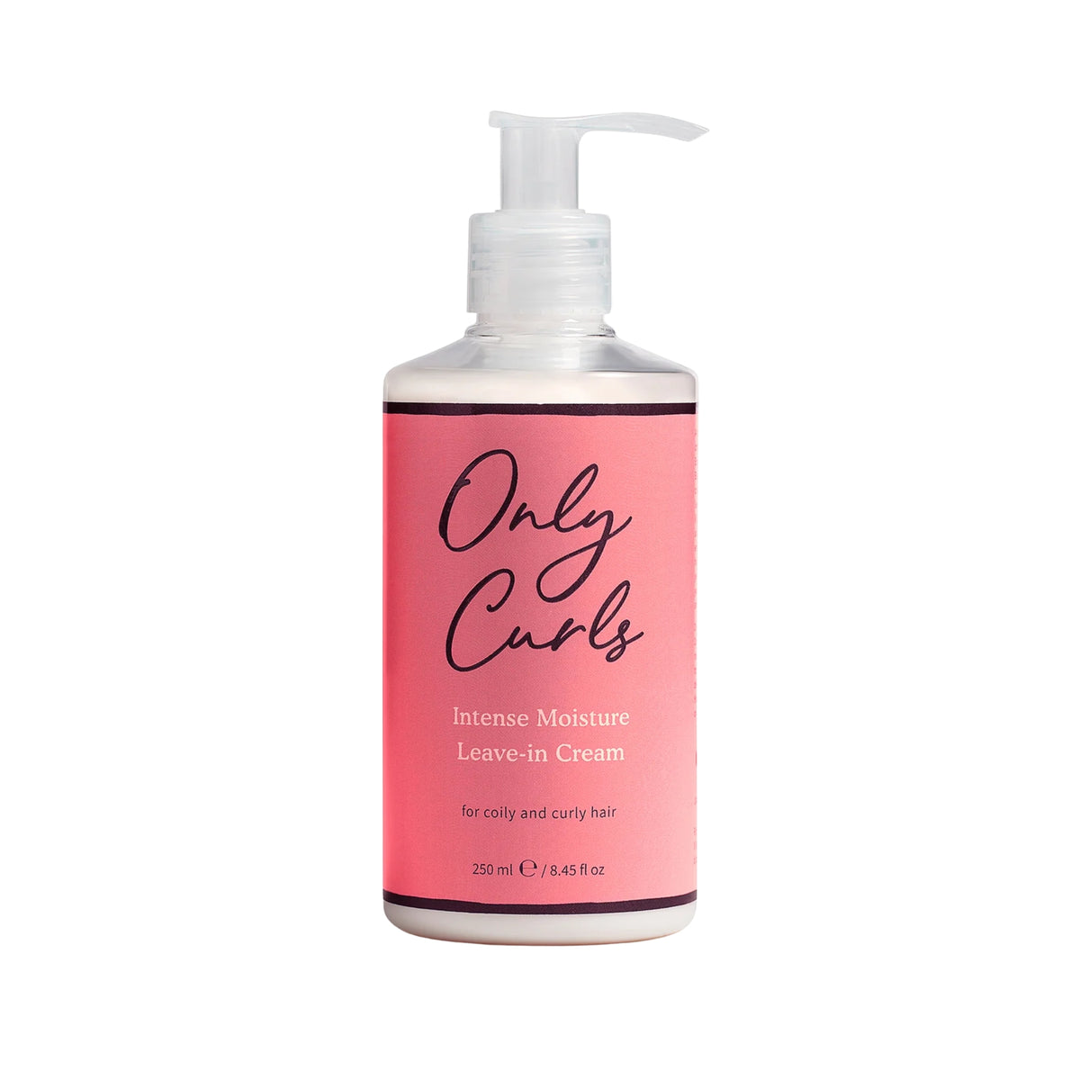 Only Curls Intense Moisture Leave-in Cream pumpeflaske, 250 ml, til krøllet og coily hår.