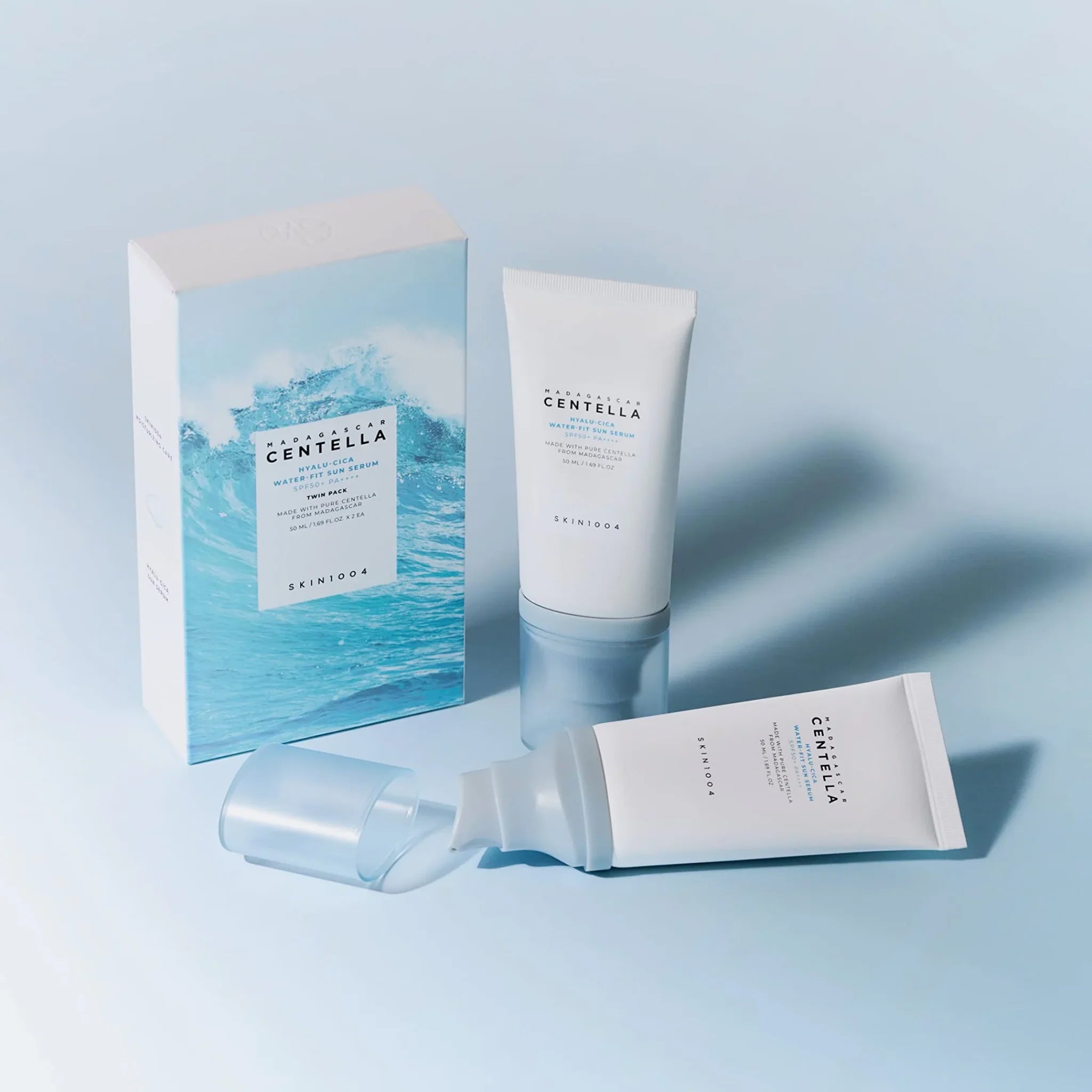 SKIN1004 Madagascar Centella Hyalu-Cica Water-Fit Sun Serum Twin Pack 2 x 50ml